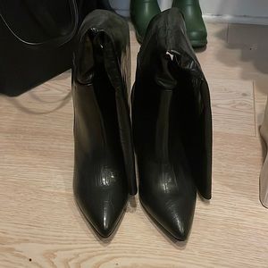 Tall black snake skin boots